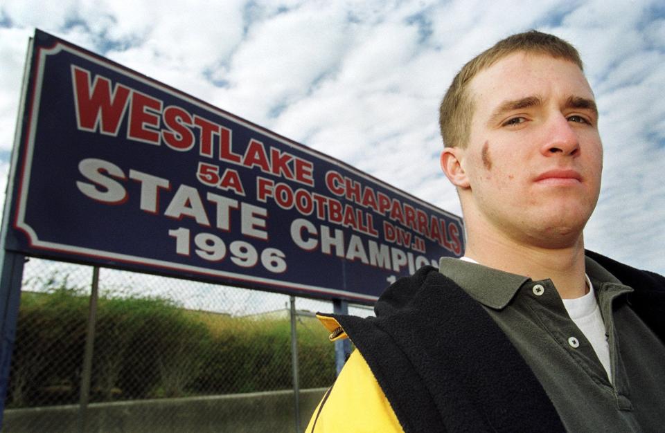 Drew Brees never lost a game as quarterback of the Westlake Chaparrals, including an undefeated state championship season in 1996. He finished his NFL career with 80,358 passing yards and 571 touchdowns, earned 13 Pro Bowl berths and won the Super Bowl in 2010.