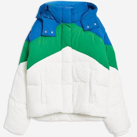 Colour Block Puffer Jacket - Credit: Topshop