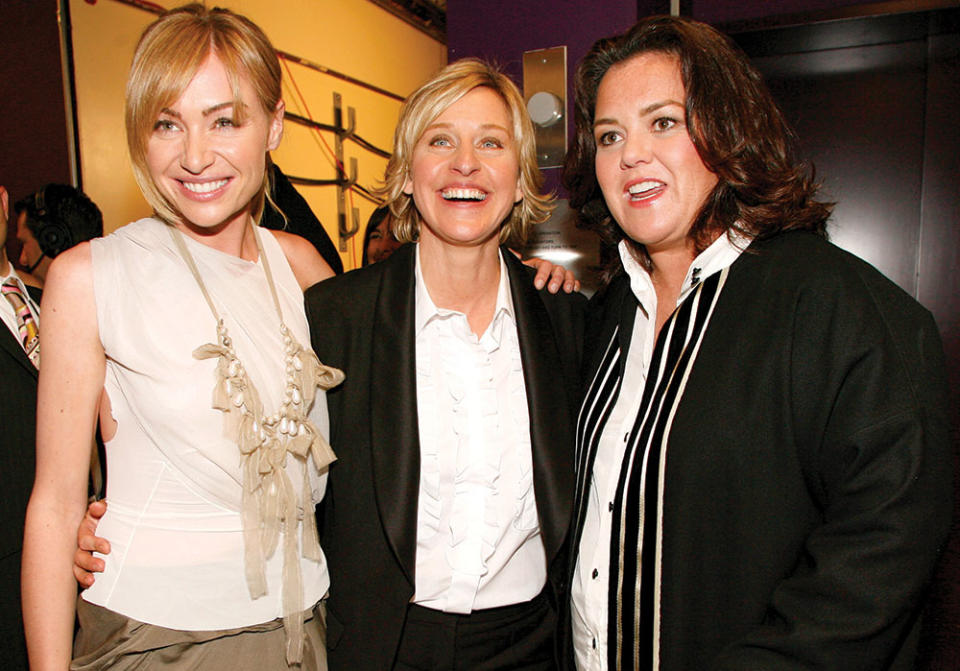 From left Portia de Rossi, Ellen DeGeneres and O’Donnell at the 2006 Daytime Emmy Awards.