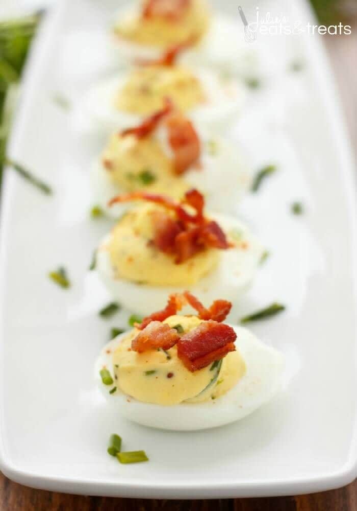 Sour Cream, Chive, and Bacon Deviled Eggs