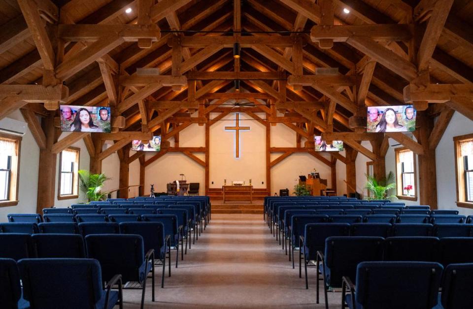 A look in the sanctuary of the new Greater Buffalo Run Valley United Methodist Church on Thursday, April 4, 2024.