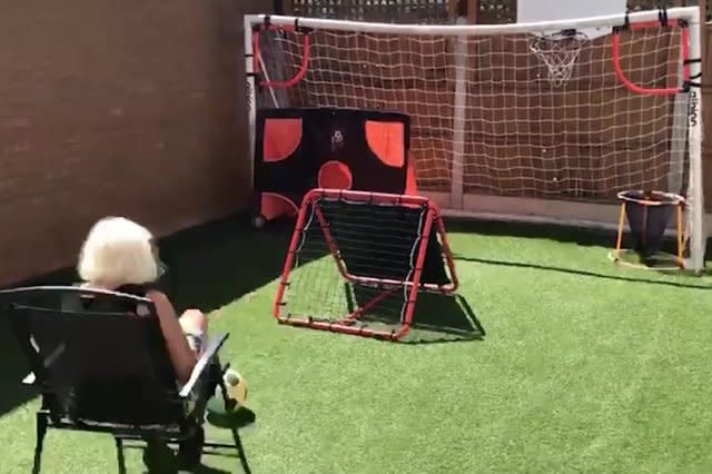 Supergran goes viral after jaw-dropping footballing trick shots