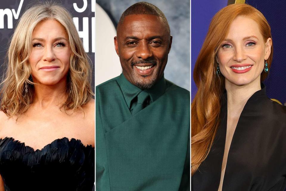 <p>Jeff Kravitz/FilmMagic; Cindy Ord/VF23/Getty Images; Neilson Barnard/Getty Images</p> Jennifer Aniston, Idris Elba and Jessica Chastain