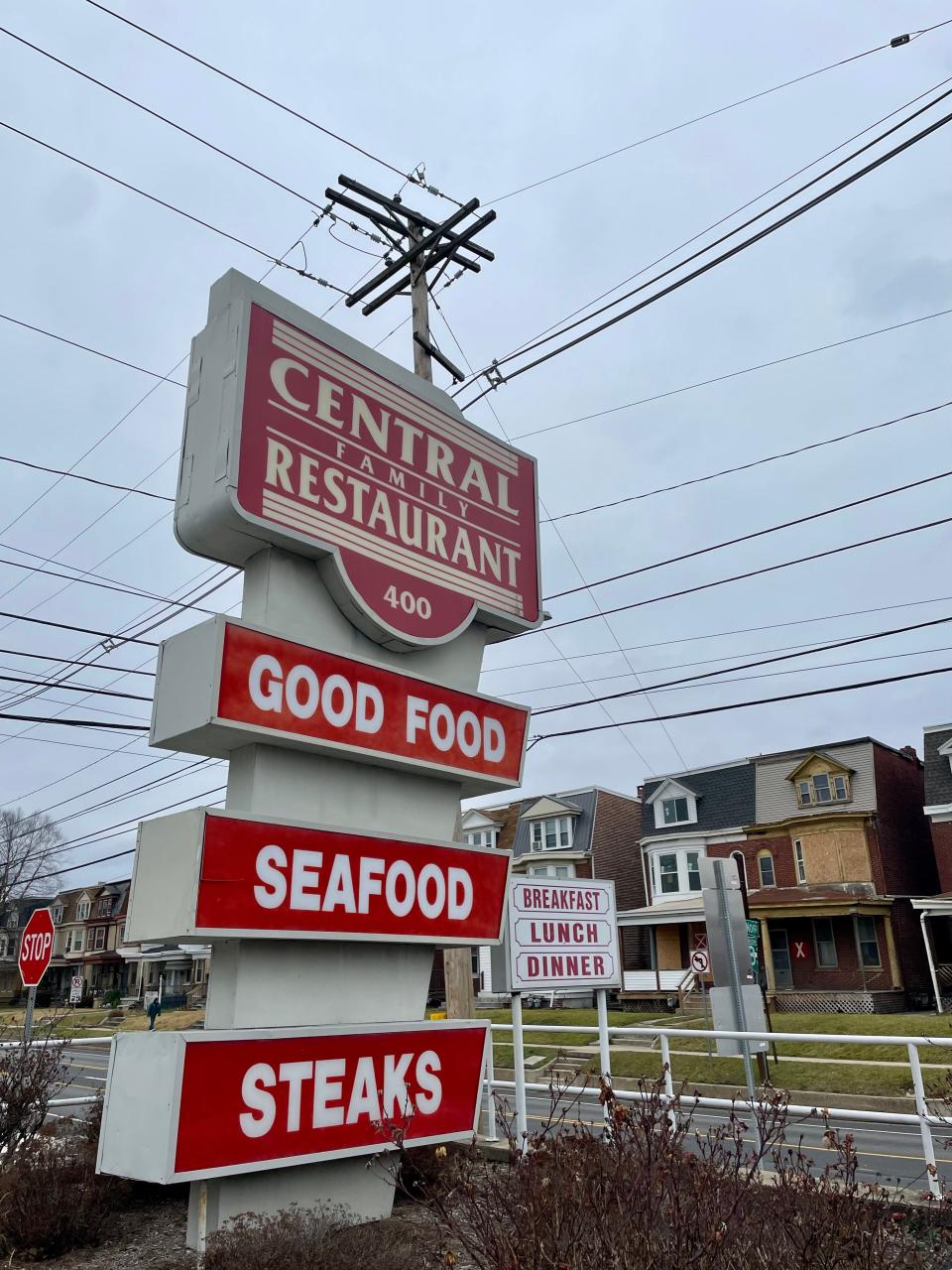 When you drive past Central Family Restaurant on North George Street, you almost might miss it. The building resembles a warehouse more than a place that serves food. But the giant red signs, reading breakfast, lunch, and dinner help welcome in hungry guests.