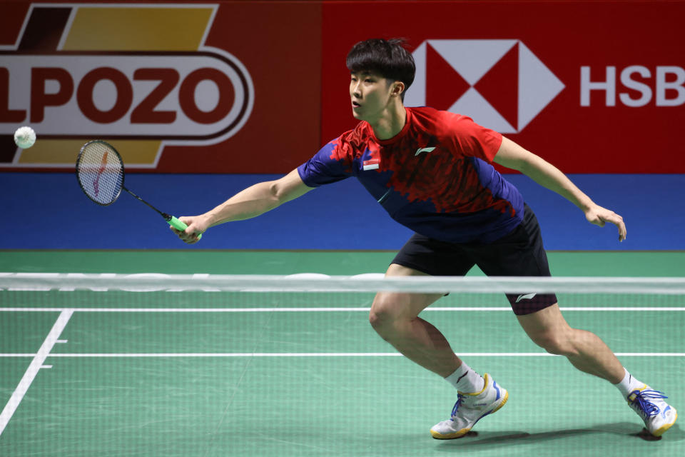 Singapore shuttler Loh Kean Yew in action at the BWF World Championships in December 2021. 