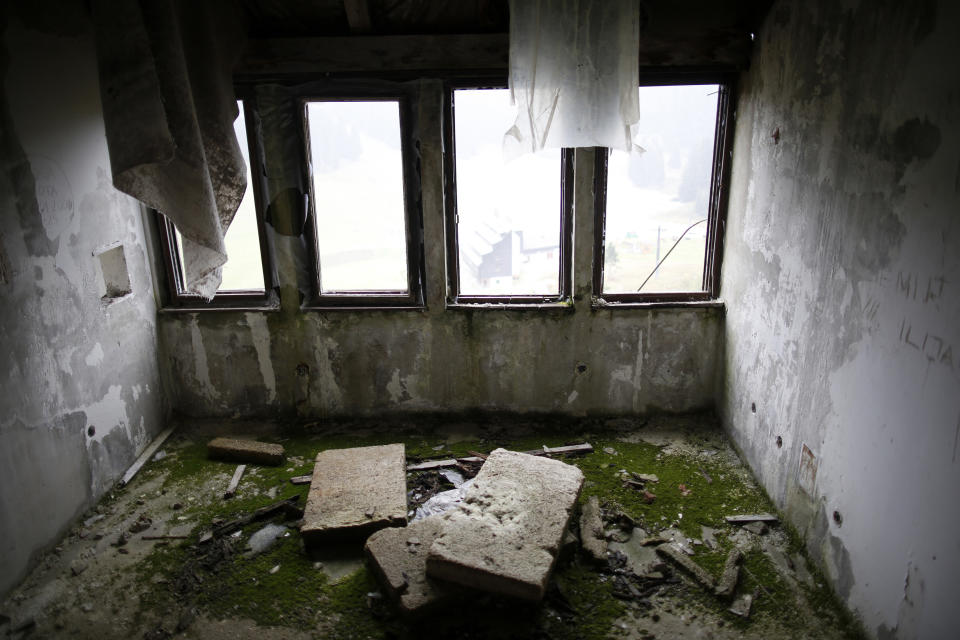 A view of the disused judges room for the ski jump from the Sarajevo 1984 Winter Olympics&nbsp;in&nbsp;2013.