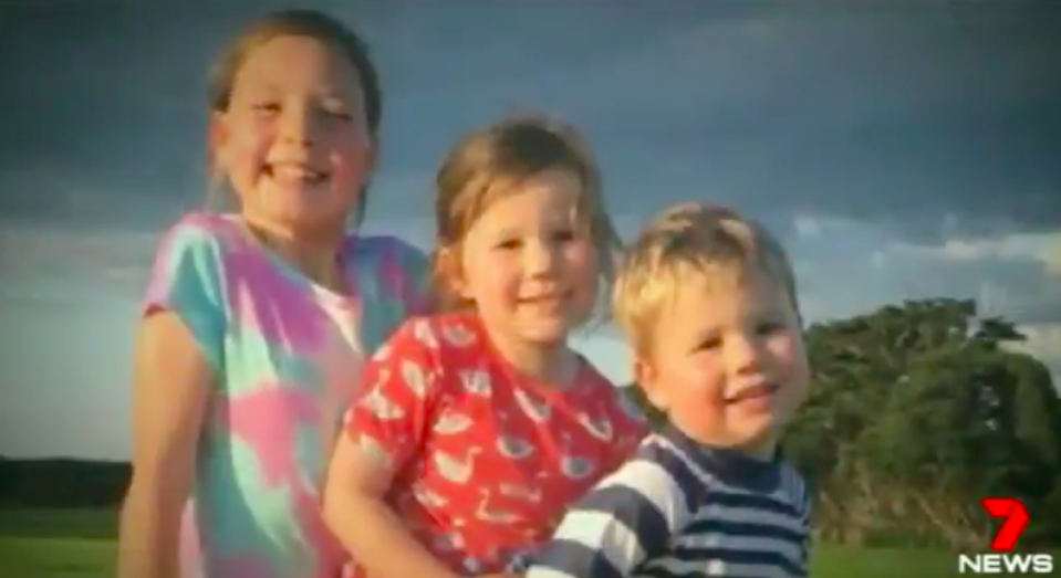 Darcy pictured with his older sisters. Source: 7News