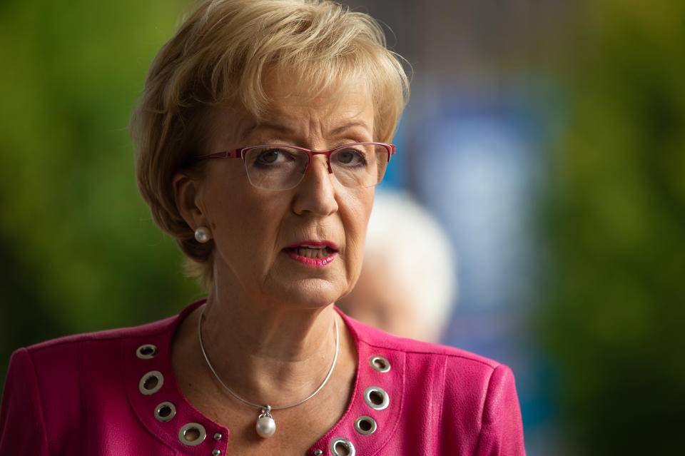 The Rt Hon Andrea Leadsom MP at the Conservative Party Conference at the Manchester Central Convention Complex, Manchester on Monday 30 September 2019  (Photo by P Scaasi/MI News/NurPhoto via Getty Images)