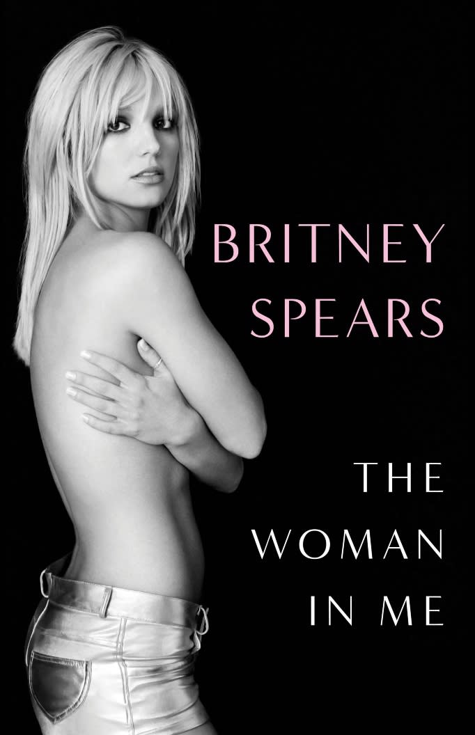 Britney Spears poses topless on the cover of her newly announced memoir The Woman in Me, set to be released in October.