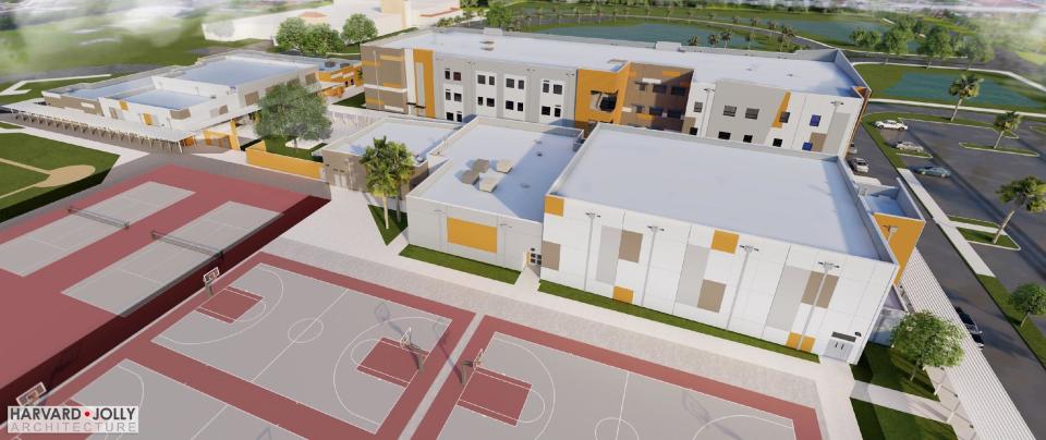 Rendering of the new middle school in west of Boynton Beach that is set to open in fall 2023.