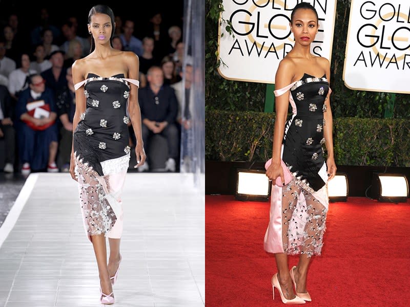 Prabal Gurung Spring 2014; Zoe Saldana in 2014