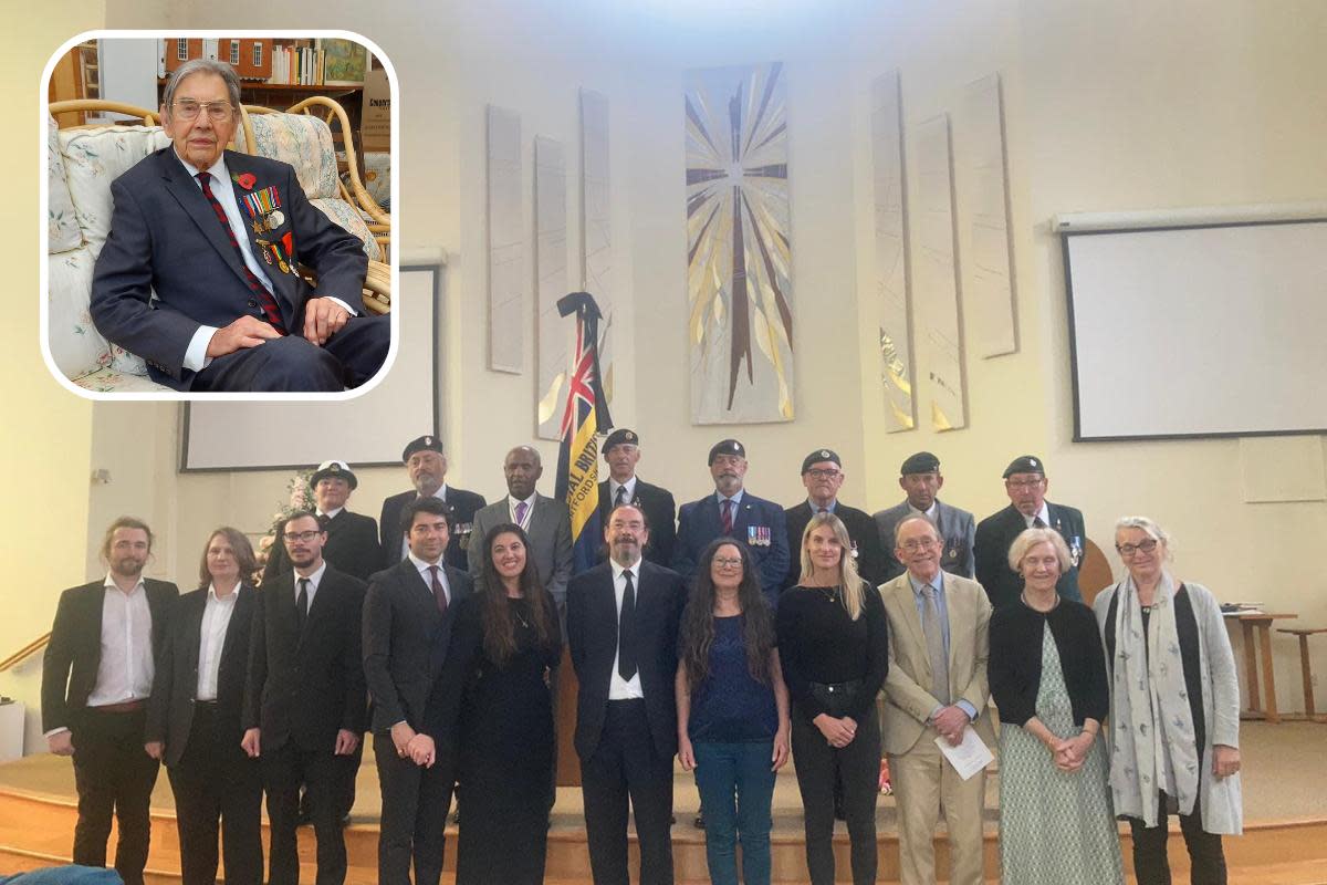 Family and Veterans at Wednesday's memorial service for Francis Goode <i>(Image: Forces United/Newsquest)</i>