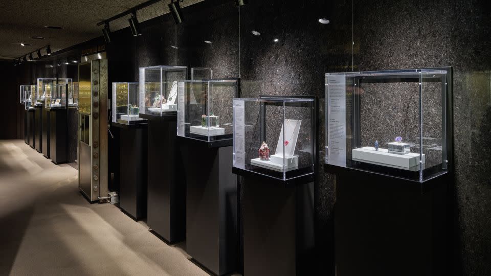 The door to the Natural History Museum's Hixon Gem Vault, flanked by other jewels on display. - Courtesy the Natural History Museums of Los Angeles County