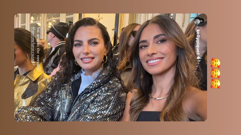 Antonela Roccuzzo junto a Kelly Piquet en la Semana de la Moda de París (Foto: Instagram/@antonelaroccuzzo)