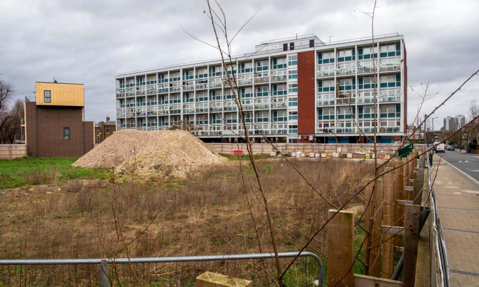 <span>Lindley Estate in Peckham. Southwark has been criticised for tearing out children’s playgrounds to make room for new homes, which were left boarded up when the council ran out of money.</span><span>Photograph: Jill Mead/The Guardian</span>