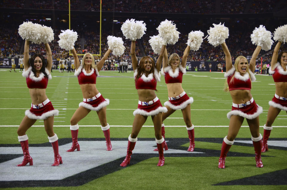 Ho-ho-horrible treatment: a federal lawsuit claims that Houston Texans cheerleaders were often mistreated as well as underpaid. (AP)