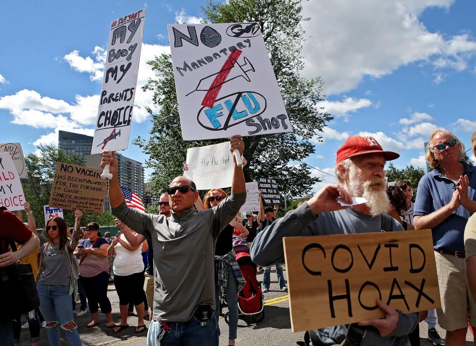 Protest on Aug. 30, 2020, in Boston.