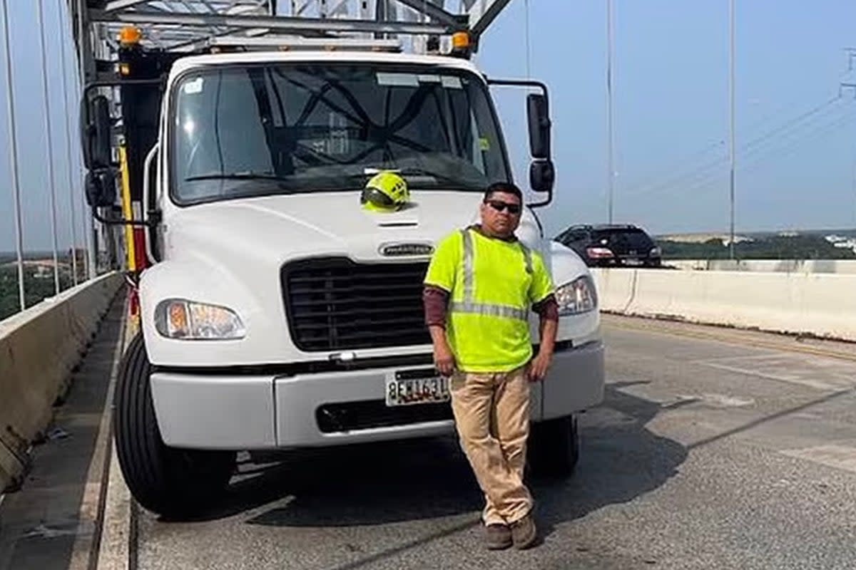 Miguel Luna, pictured at work, is a father of three (Supplied)