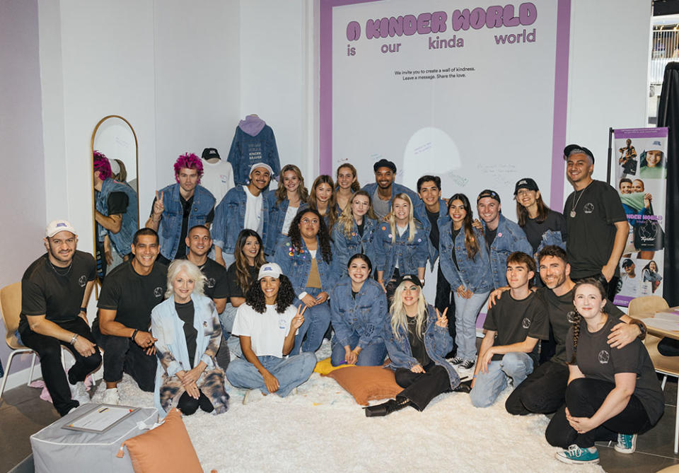 Lady Gaga dropped by the Kinder, Braver Together pop-up in support of the Born This Way Foundation at Westfield Century City in Los Angeles on Sept. 25, 2023.