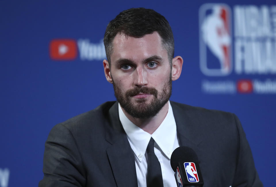 Kevin Love has become the de facto leader of the NBA’s mental health movement. (AP)