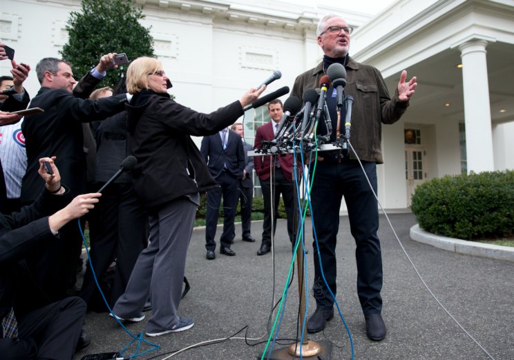 Joe Maddon and Anthony Rizzo will return to the White House on Wednesday. (AP Photo)