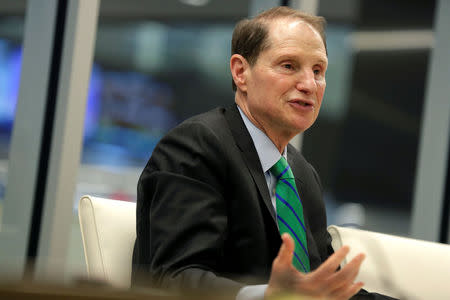 Senator Ron Wyden (D-OR) speaks with Reuters during an interview in Washington, U.S., May 19, 2017. REUTERS/Joshua Roberts