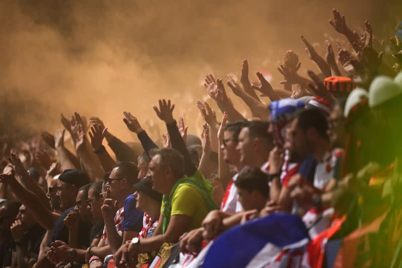 Croatian fans during the game against Albania on Wednesday 19 June 2024