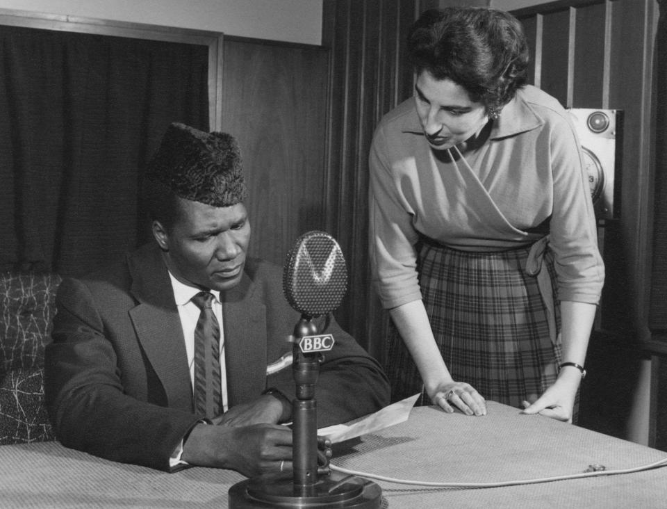 Hella Pick with the president of Guinea, Ahmed Sékou Touré, in 1960