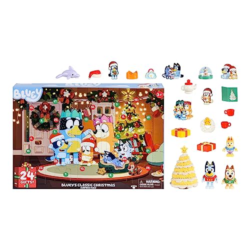 Bluey's Exclusive Advent Calendar Pack. Open the Packaging To Find A Bluey Surprise Each Day For 24 days Including Exclusive Figures! | Amazon Exclusive