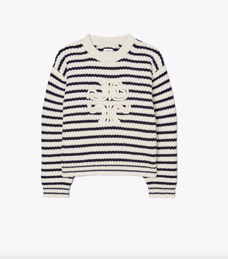 Merino Striped Logo Sweater