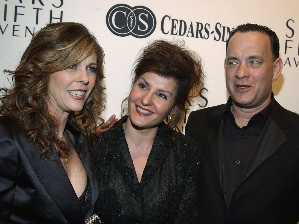 Rita Wilson, Nia Vardalos and Tom Hanks in 2003.