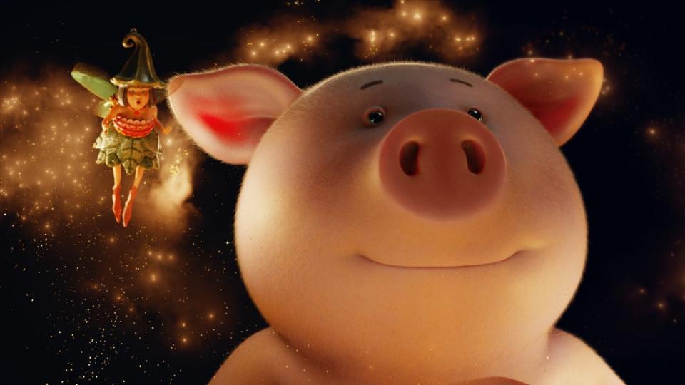 Percy Pig features in the M&S Christmas 2021 advert  (PA)