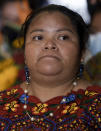 Guatemalan migrant Juana Alonso Santizo arrives at La Aurora international airport in Guatemala City, Sunday, May 22, 2022. Alonso Santizo who was imprisoned in northeastern Mexico for seven years while trying to migrate to the United States and who was arrested on kidnapping charges was released on Saturday, May 21, after numerous organizations and even Mexican President Andres Manuel Lopez Obrador interceded on her behalf. (AP Photo/Moises Castillo)