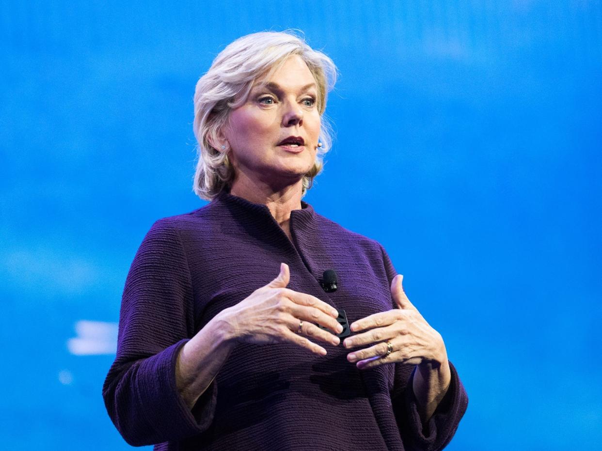 WASHINGTON, DC, UNITED STATES - 2018/03/04: Jennifer Granholm, Former Governor of Michigan, speaking at the AIPAC (American Israel Public Affairs Committee) Policy Conference at the Walter E. Washington Convention Center. (Photo by Michael Brochstein/SOPA Images/LightRocket via Getty Images)