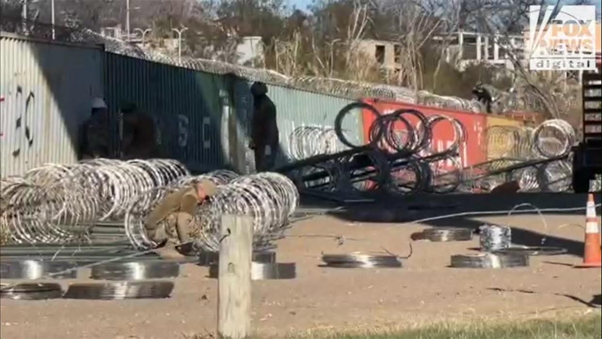 Razor wire in Eagle Pass's Shelby Park