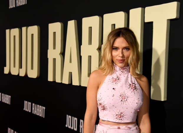 <em>Scarlett Johansson in Miu Miu at the premiere of "Jojo Rabbit." Photo: Kevin Winter/Getty Images</em>