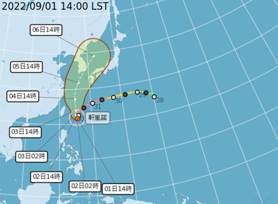 颱風軒嵐諾將有強風豪雨 沿海浪高可達6公尺 明天白天將發布海警
