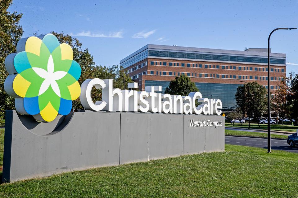 ChristianaCare signage and the Christiana Hospital are featured at Ogletown Stanton Road in Christiana on Thursday, Oct. 13, 2023.