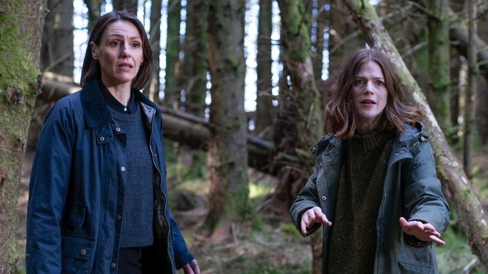 Suranne Jones as Amy Silva and Rose Leslie as Kirsten Longacre in Vigil series 2