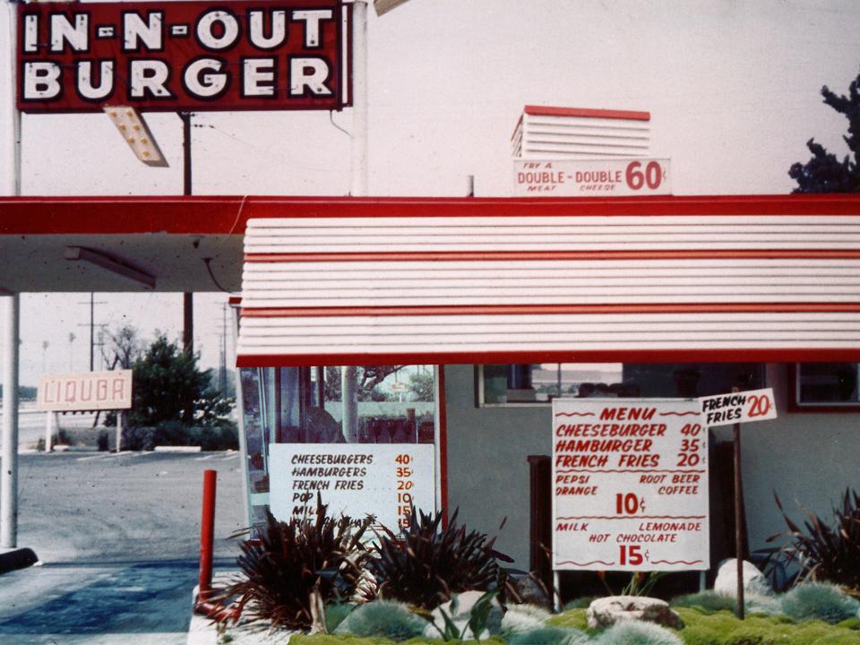 In-N-Out burger vintage menu