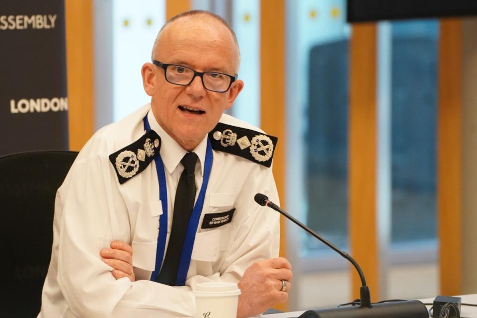 Metropolitan Police commissioner Sir Mark Rowley’s officers will no longer attend emergency calls if they are linked to mental health incidents (PA Wire)