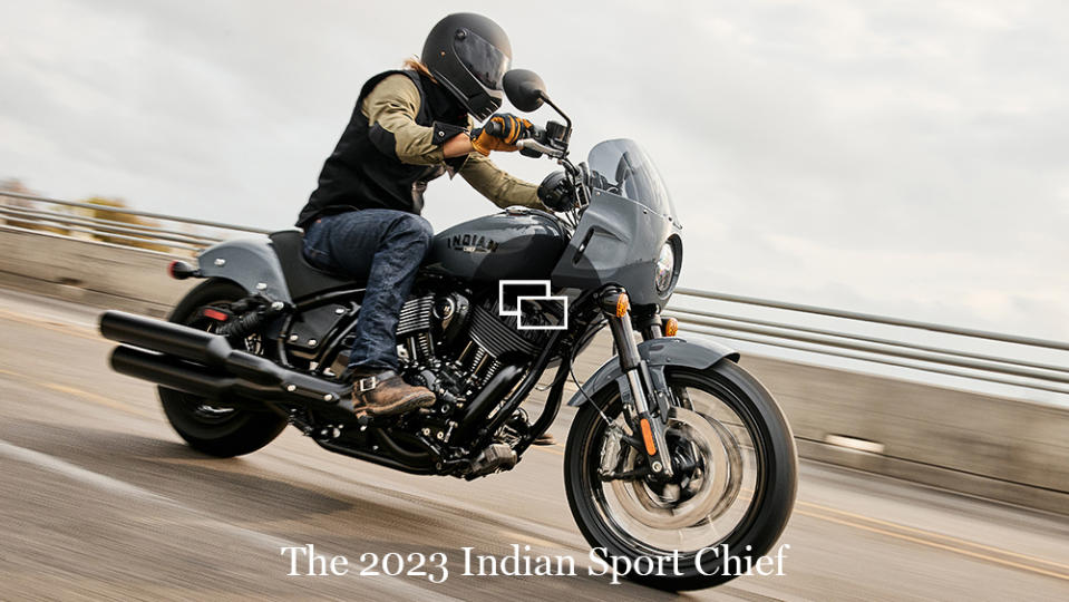 Riding the 2023 Indian Sport Chief motorcycle.