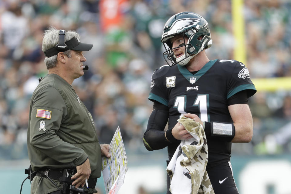 Doug Pederson and Carson Wentz had all the answers Sunday (AP Photo/Michael Perez)