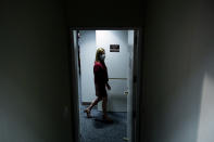 Supreme Court nominee Amy Coney Barrett arrives for her confirmation hearing before the Senate Judiciary Committee on Capitol Hill in Washington, Tuesday, Oct. 13, 2020. (Brendan Smialowsi/Pool via AP)