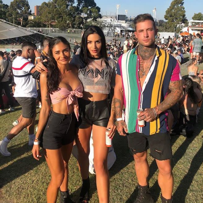 Rhyce and Vanessa (centre) parted on bad terms. Photo: Instagram/rhyce_power