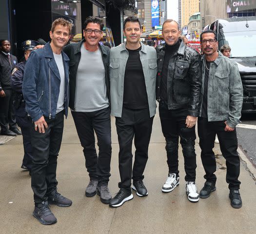 <p> Jose Perez/Bauer-Griffin/GC </p> From left: Joey McIntyre, Jonathan Knight, Jordan Knight, Donnie Wahlberg and Danny Wood