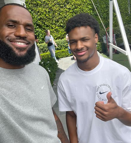 <p>LeBron James/Instagram</p> James posted a birthday tribute to son Bronny on Friday