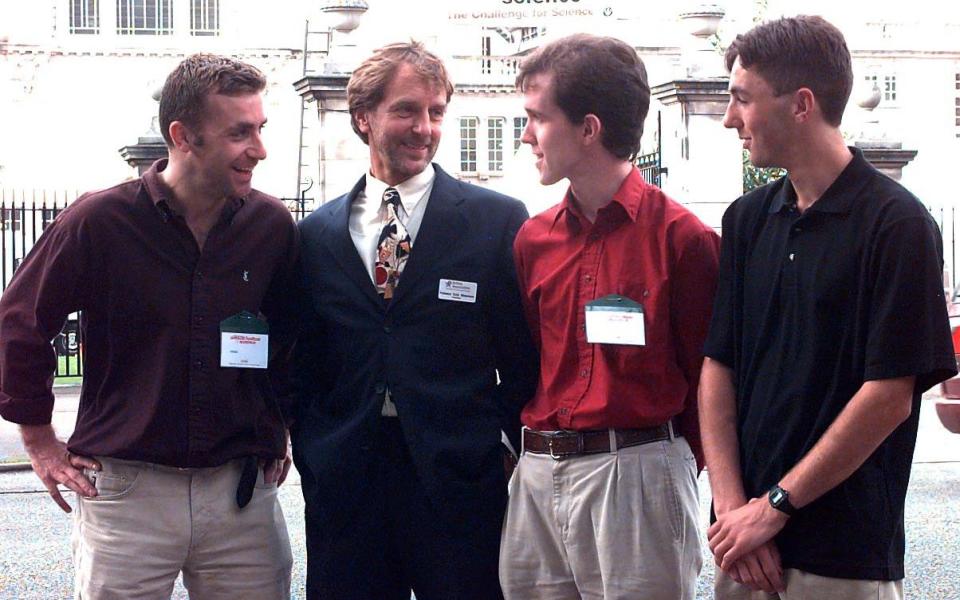 Blakemore in 2009 with winners of the BASF/Telegraph Young Science Writers competition - Eddie Mulholland