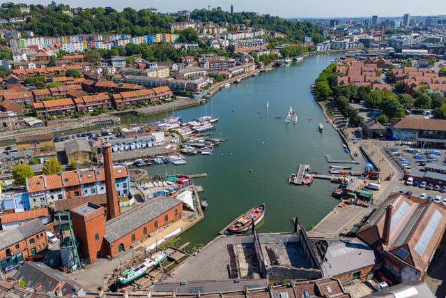 People sailing on Bristol Harbour as the heatwave continues in the UK