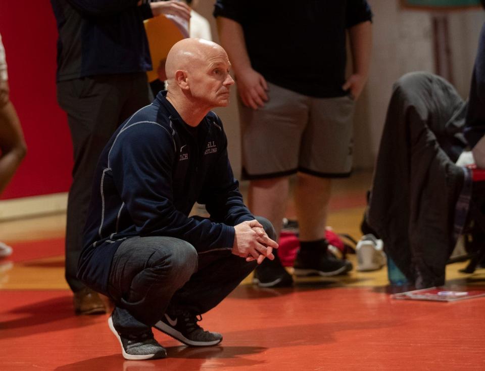 John Gagliano, shown in 2020, is the head wrestling coach at Howell High School.